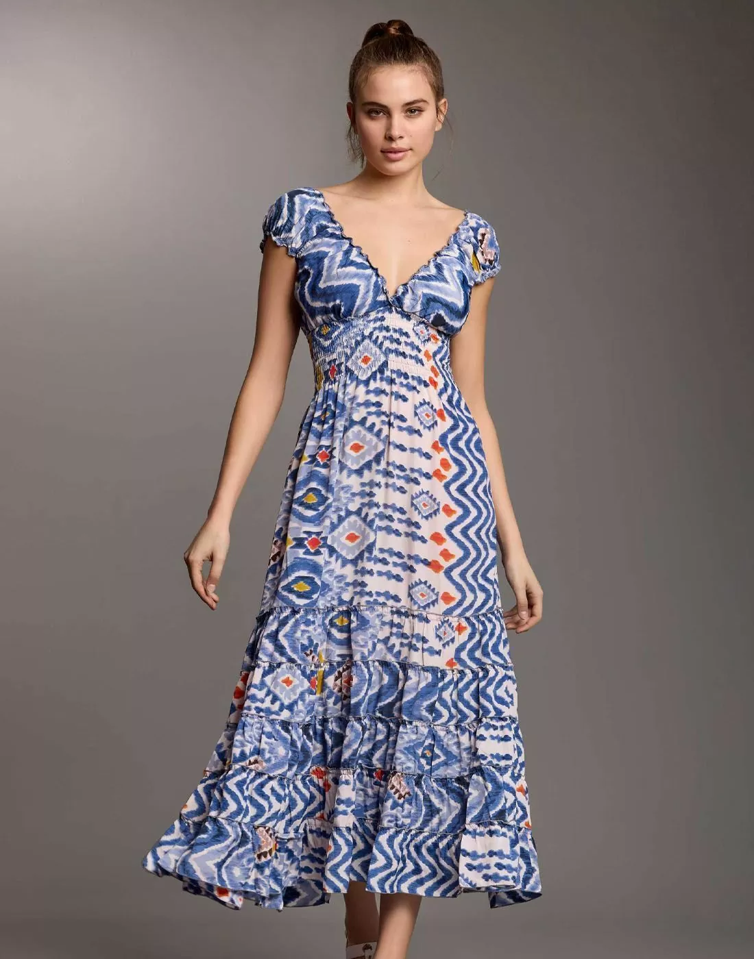 iconique maxi sommerkjole blå