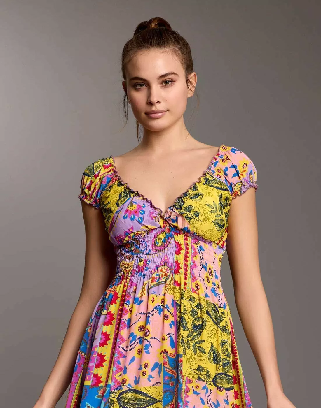 iconique strandkjole maxi gul