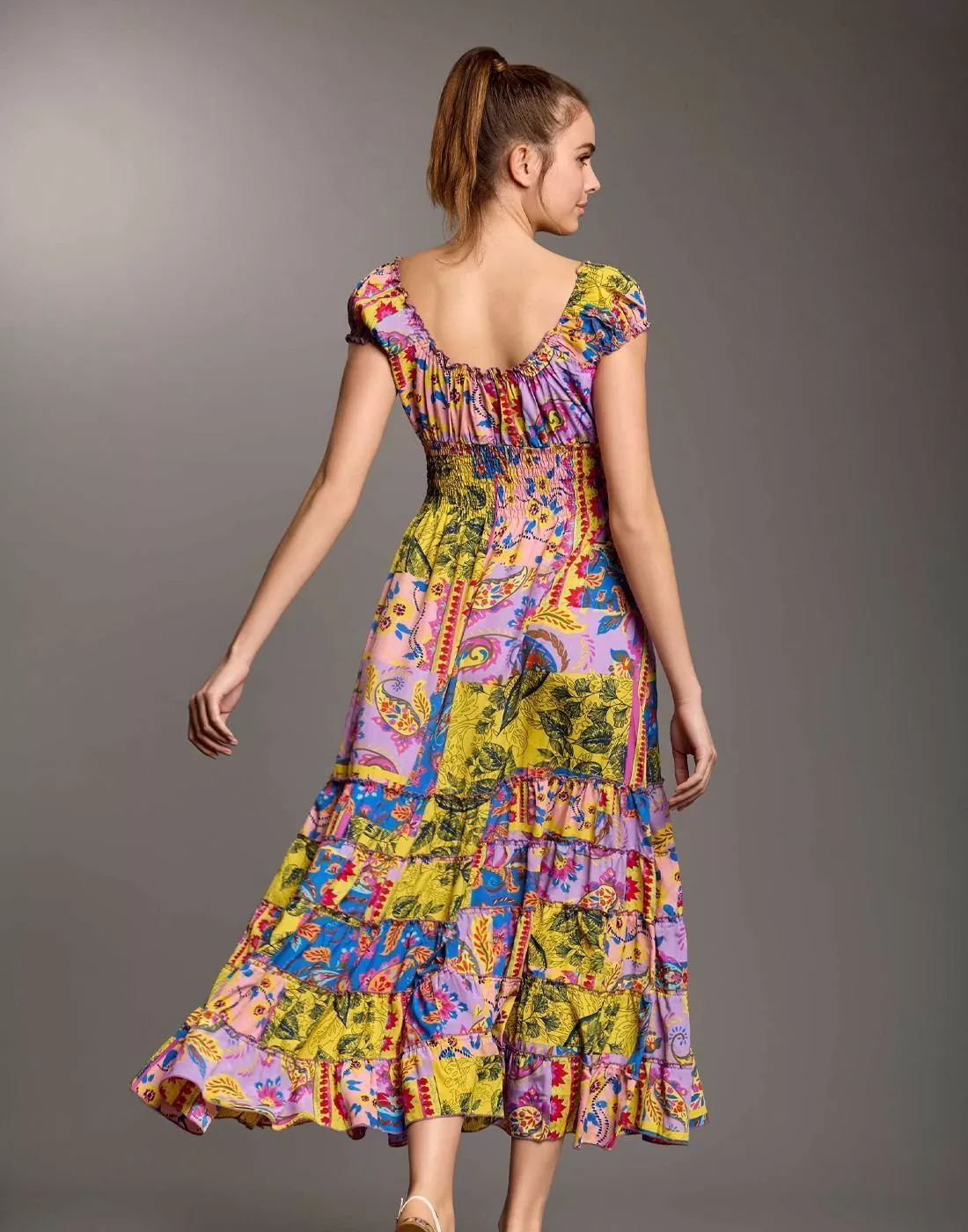 iconique strandkjole maxi gul