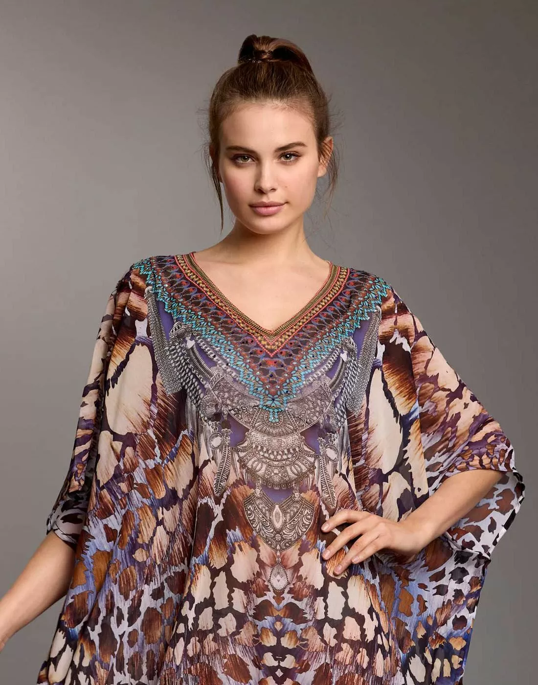 iconque ponco brun strandkjole