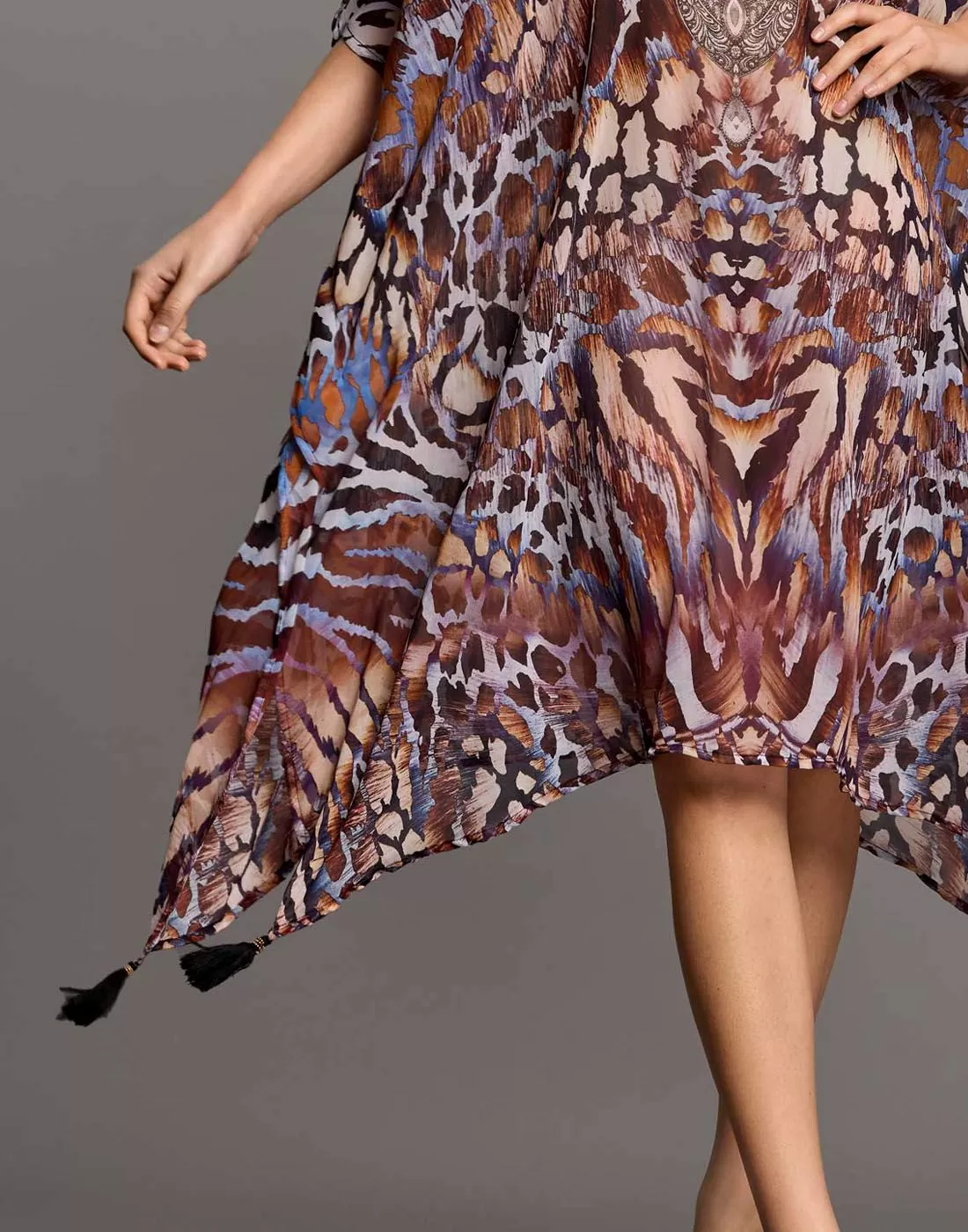 iconque ponco brun strandkjole