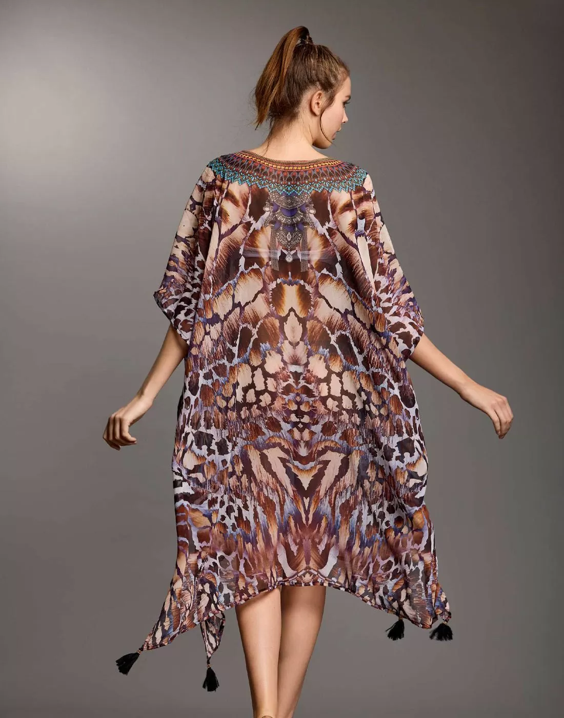 iconque ponco brun strandkjole