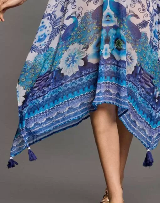 Iconique poncho blå strandkjole