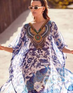 Iconique poncho blå strandkjole