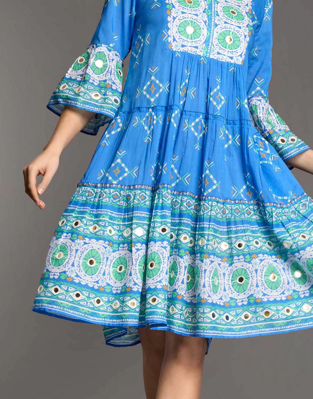 iconique tunika kjole blå