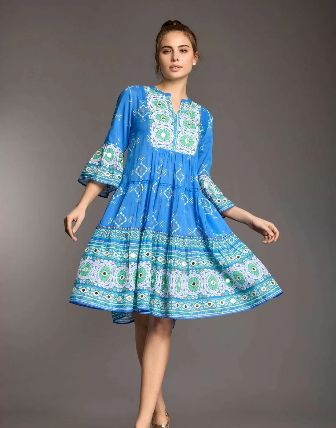 iconique tunika kjole blå