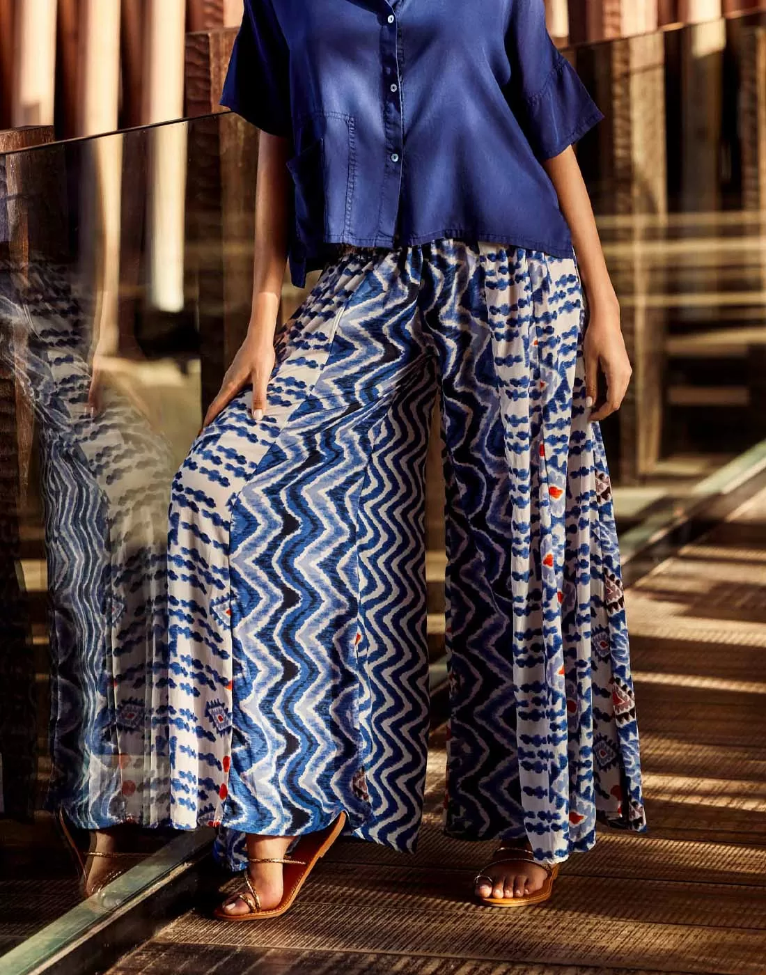 iconique vid løs bukse blå