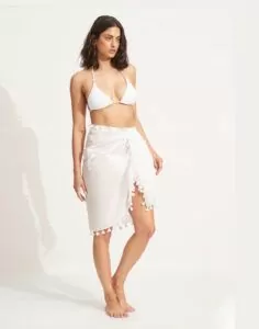 seafolly beachedit cotton sarong white
