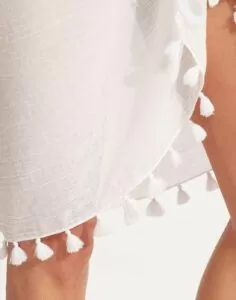 seafolly beachedit cotton sarong white