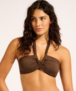 Seafolly collective 33816-942 dark chocolate bikinitopp