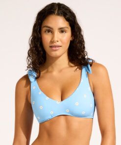 Seafolly daisy chain 31551-272 powder blue bikinitopp